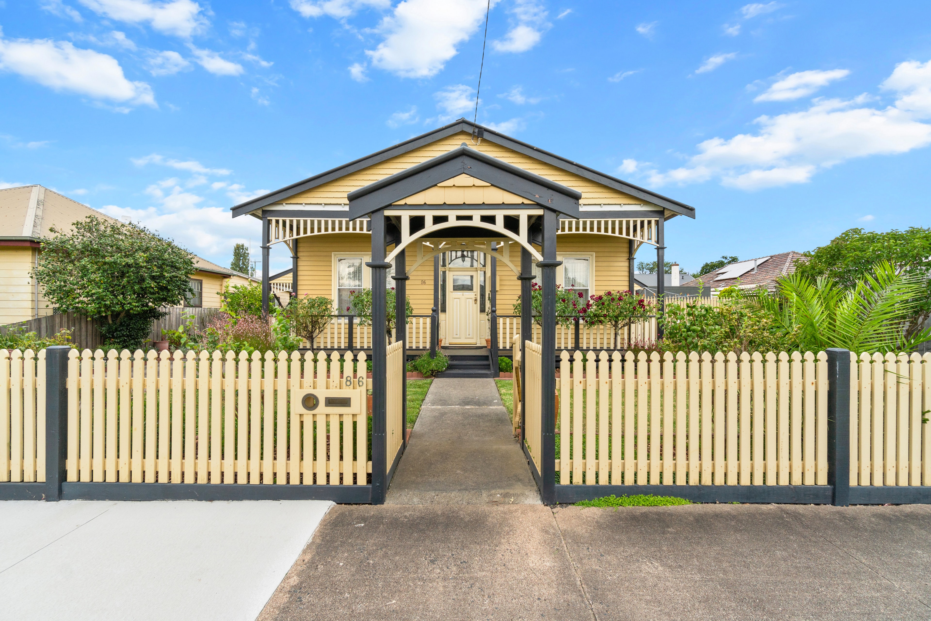 Charming cottage with white picket fence